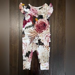 Posh peanut 6 to 9 months ruffled cap sleeve romper